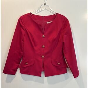 Nah Nah Collection Satin Rhinestone Button Formal Blazer Jacket Womens Size 14‎